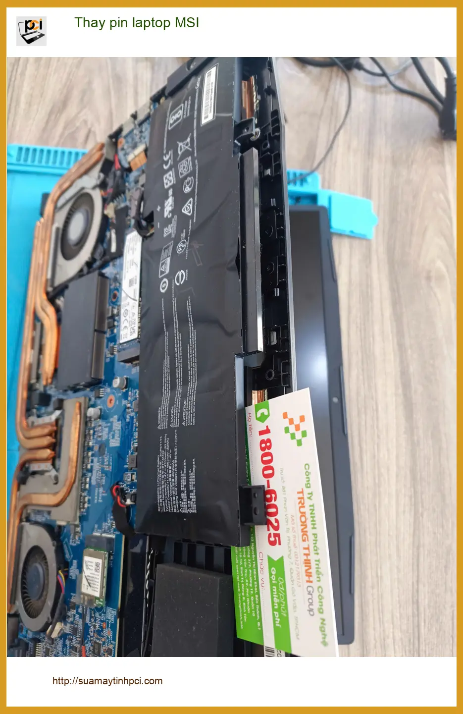 Chị Thanh tìm dịch vụ Thay pin laptop MSI Quận Tân Phú lấy ngay ảnh thực tế 2