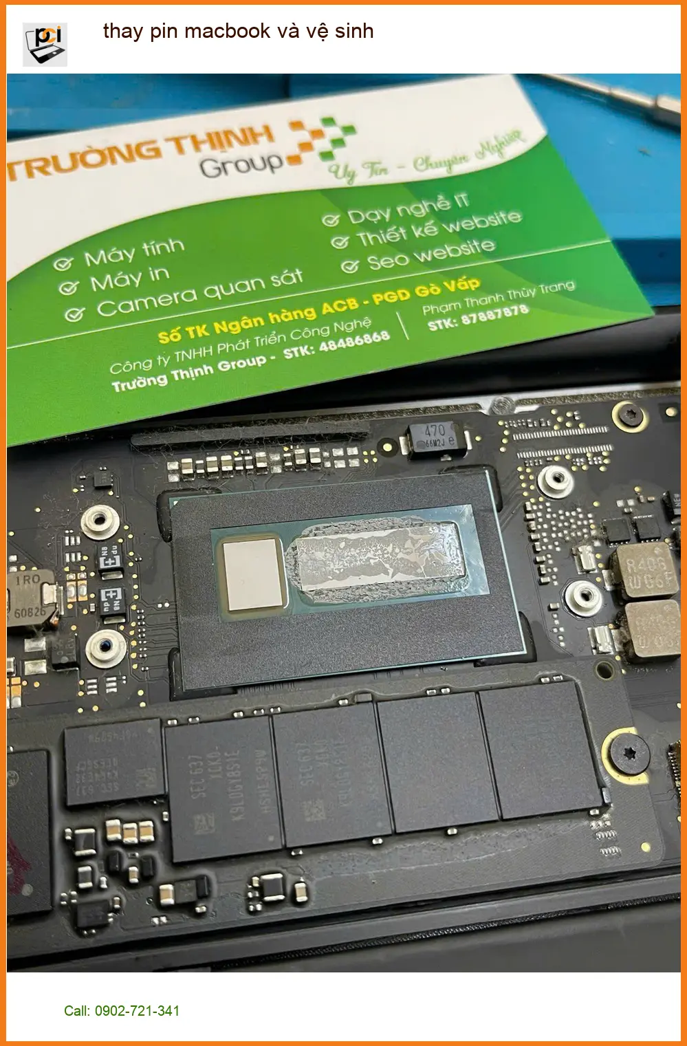 Anh Quân kỹ sư phần mềm review ca thay pin MacBook, vệ sinh Quận Thủ Đức ảnh thực tế 2