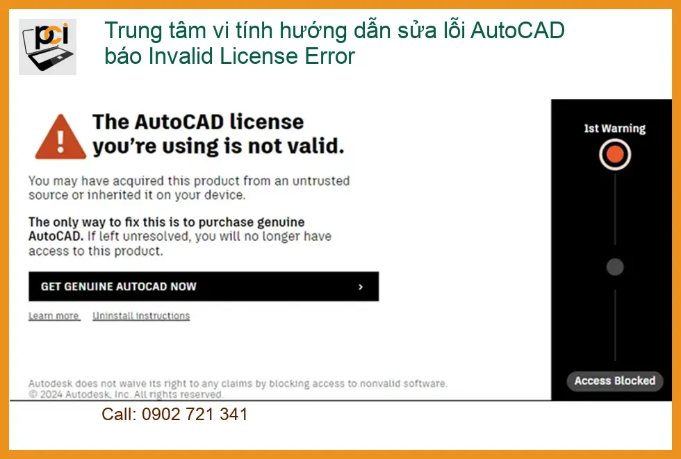 AutoCAD Invalid License Error – Địa chỉ trung tâm hỗ trợ gần đây