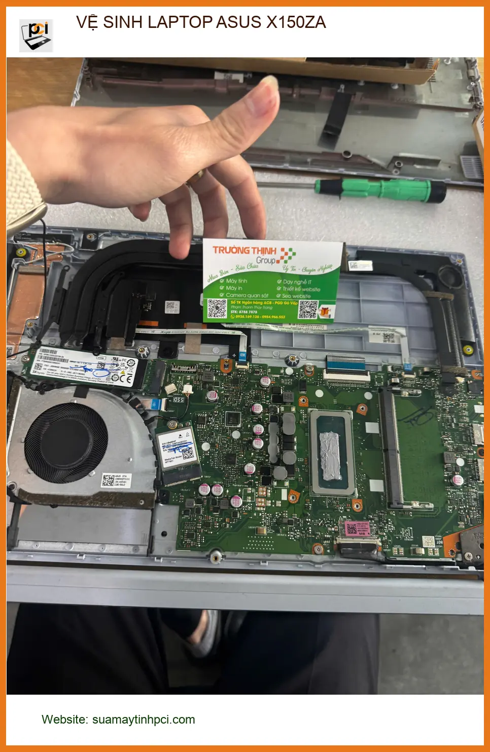 Dịch vụ vệ sinh laptop ASUS X150ZA Quận 10 – Anh Quân sinh viên lo lắng máy nóng