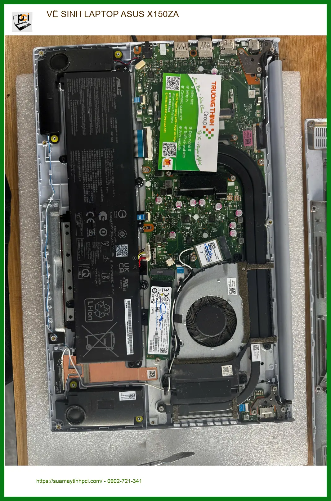 Dịch vụ vệ sinh laptop ASUS X150ZA Quận 10 - Anh Quân sinh viên lo lắng máy nóng ảnh thực tế 1