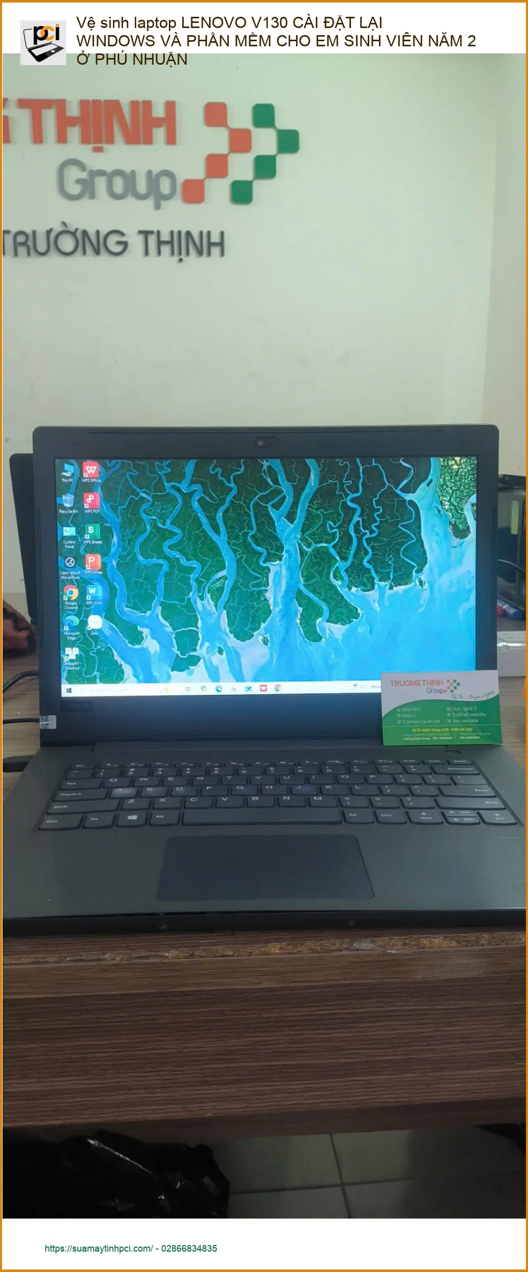 Thợ vệ sinh, cài Windows laptop LENOVO V130 cho Anh Hưng sinh viên Phú Nhuận