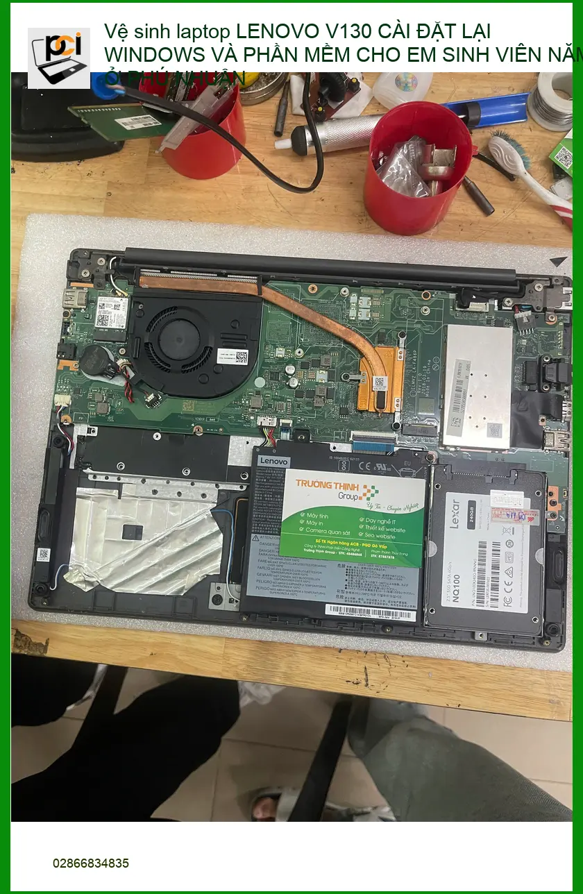 Thợ vệ sinh, cài Windows laptop LENOVO V130 cho Anh Hưng sinh viên Phú Nhuận ảnh thực tế 2