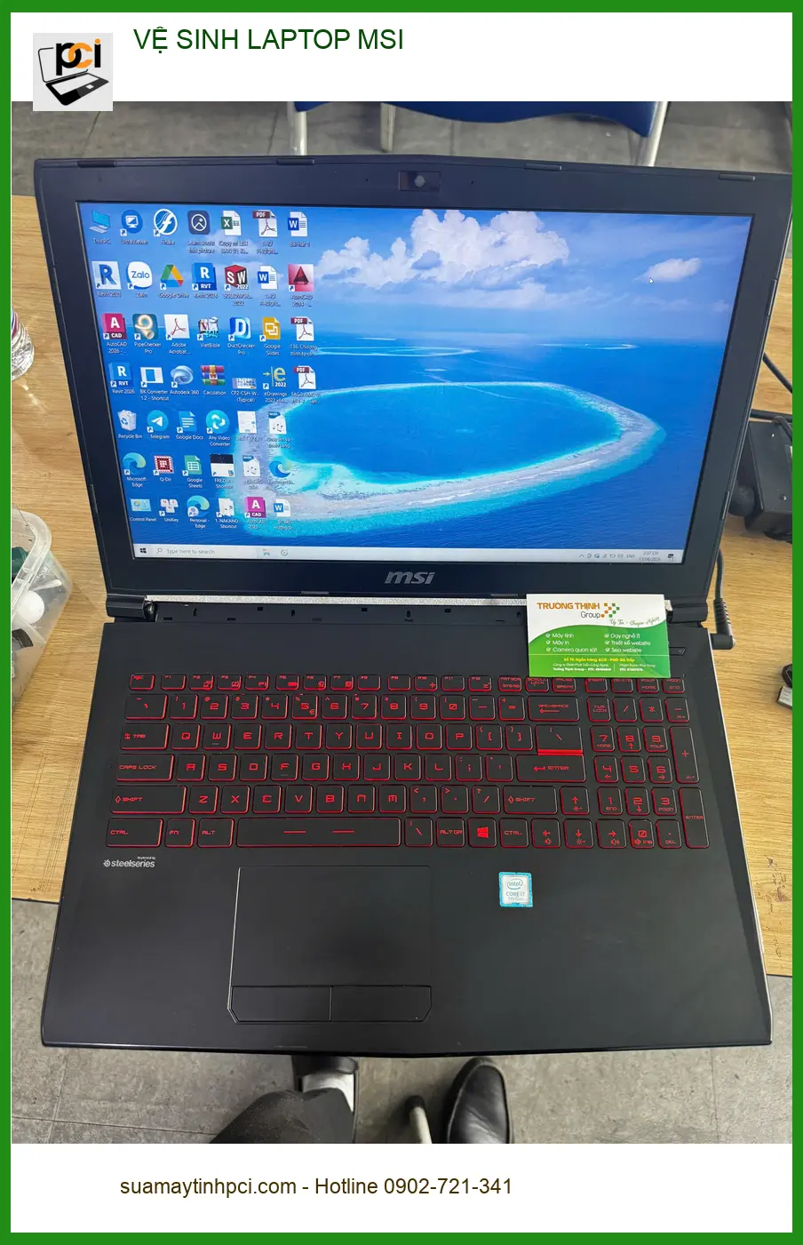 Trung tâm vệ sinh Laptop MSI Quận 10: Chú Khải kỹ sư yên tâm khi máy mát lại ảnh thực tế 1