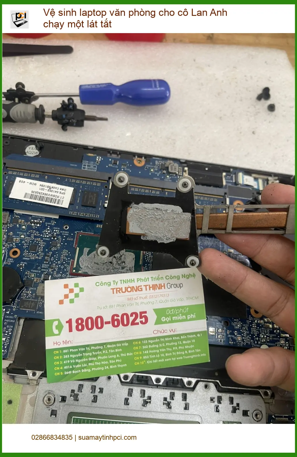 Chị An lo máy tắt – Dịch vụ vệ sinh laptop văn phòng Quận Phú Nhuận