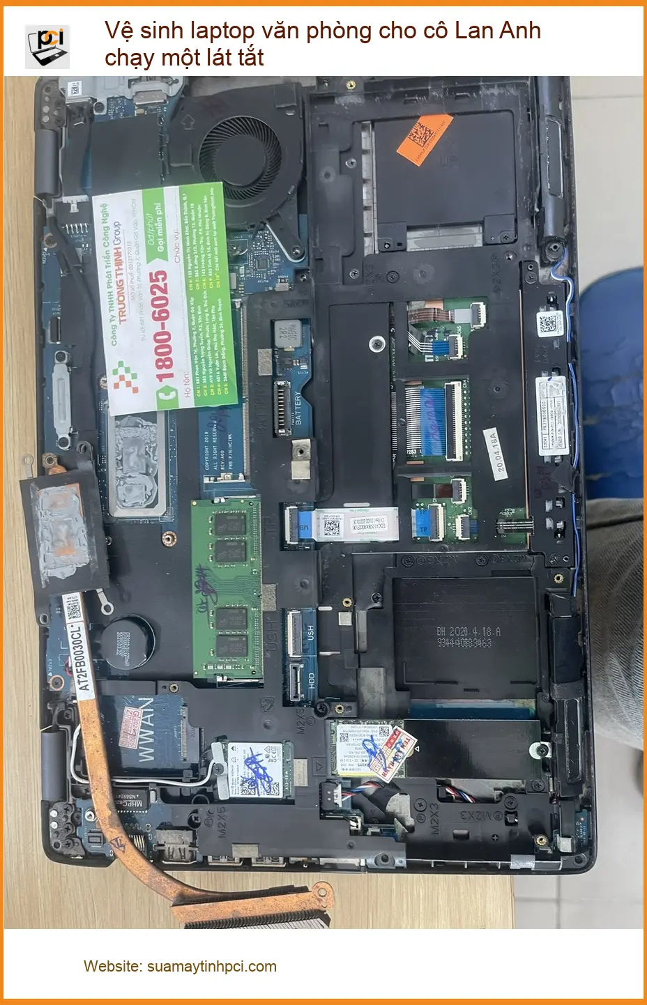 Chị An lo máy tắt - Dịch vụ vệ sinh laptop văn phòng Quận Phú Nhuận ảnh thực tế 1