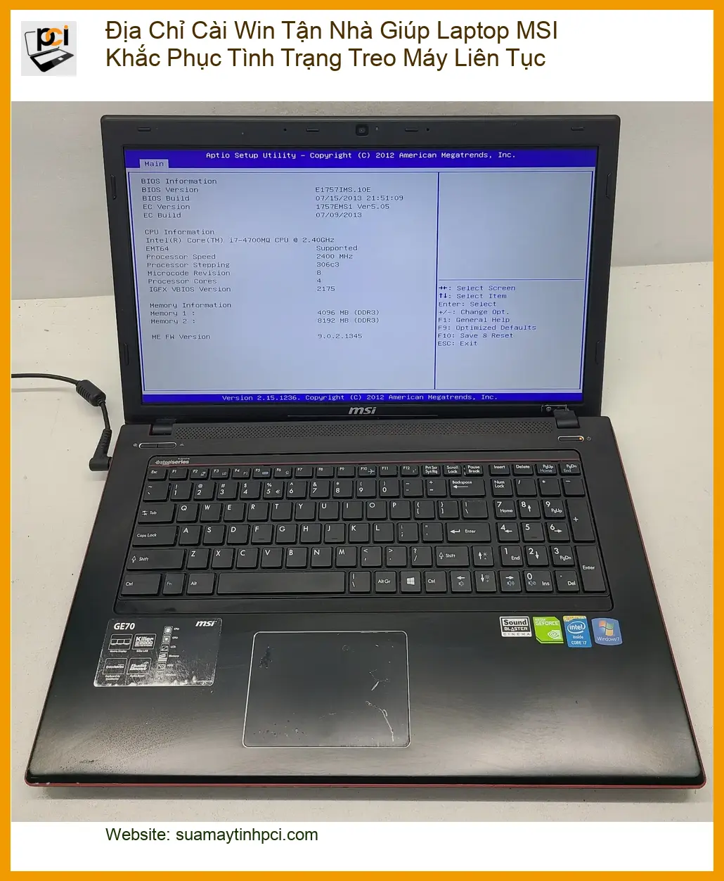 Cài Win Tận Nhà Laptop MSI Treo Máy – Trung tâm hỗ trợ uy tín
