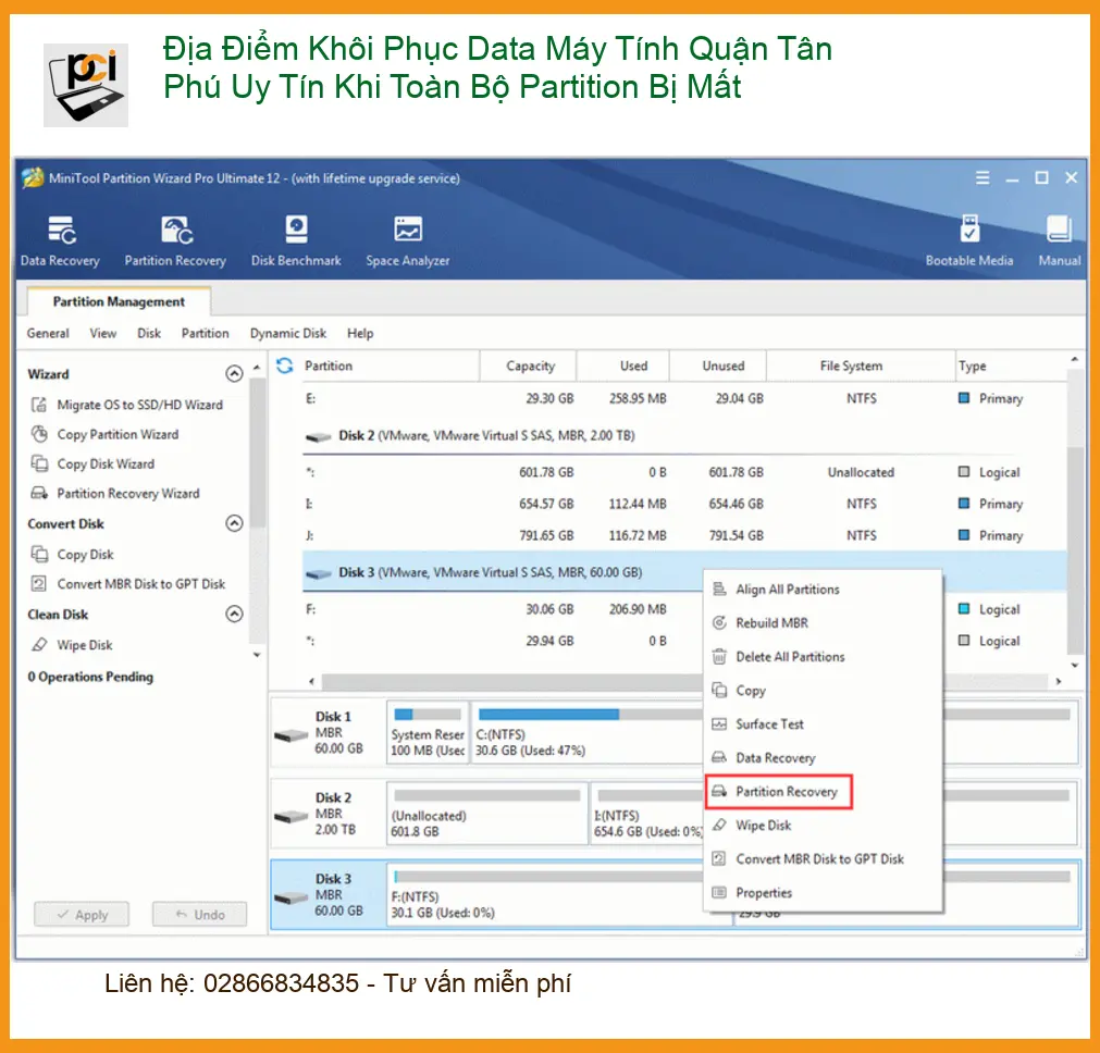 Khôi Phục Dữ Liệu Máy Tính Quận Tân Phú Khi Partition Bị Mất – Cứu file khẩn cấp