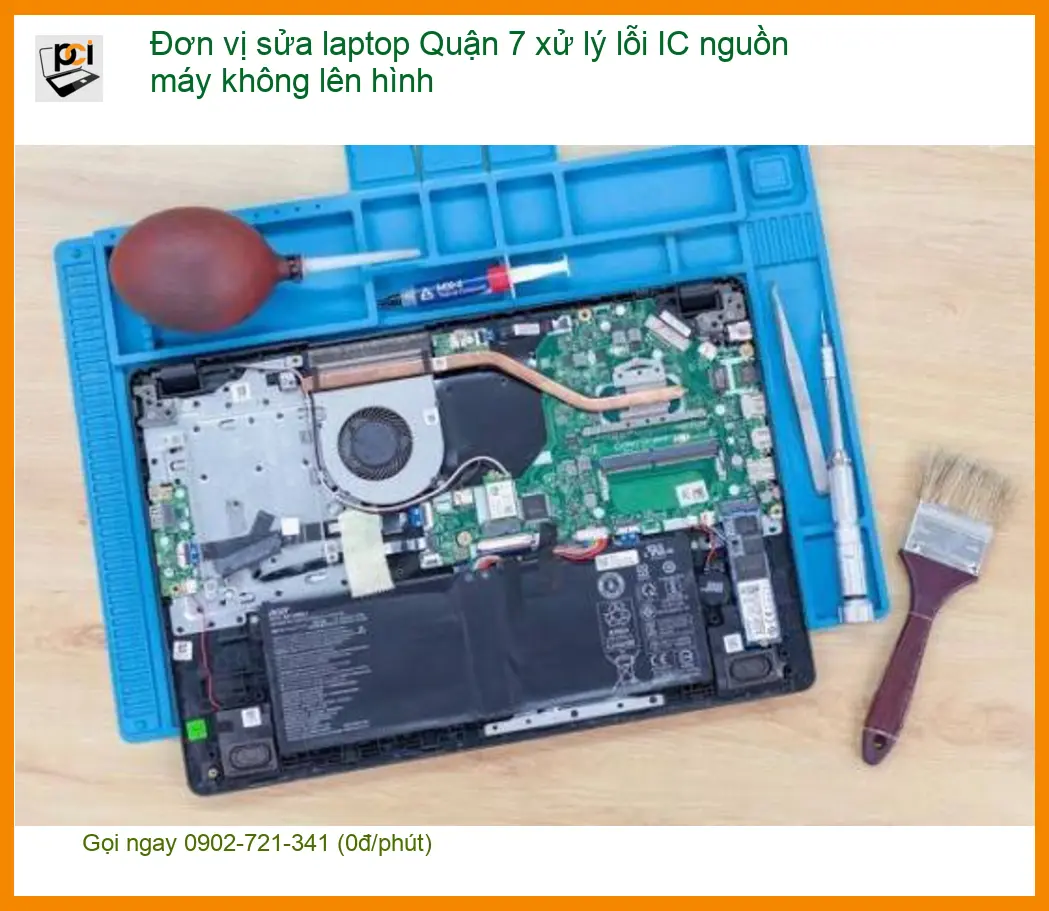 Sửa Laptop: Lỗi IC nguồn máy không lên hình Quận 7 – Trung tâm hỗ trợ nhanh