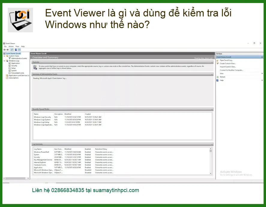 PC Event Viewer là gì và dùng kiểm tra lỗi Windows? Cách tự xử lý tại nhà