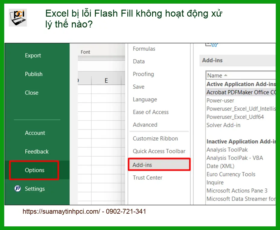 Văn phòng Excel bị lỗi Flash Fill không hoạt động – Cách tự xử lý tại nhà