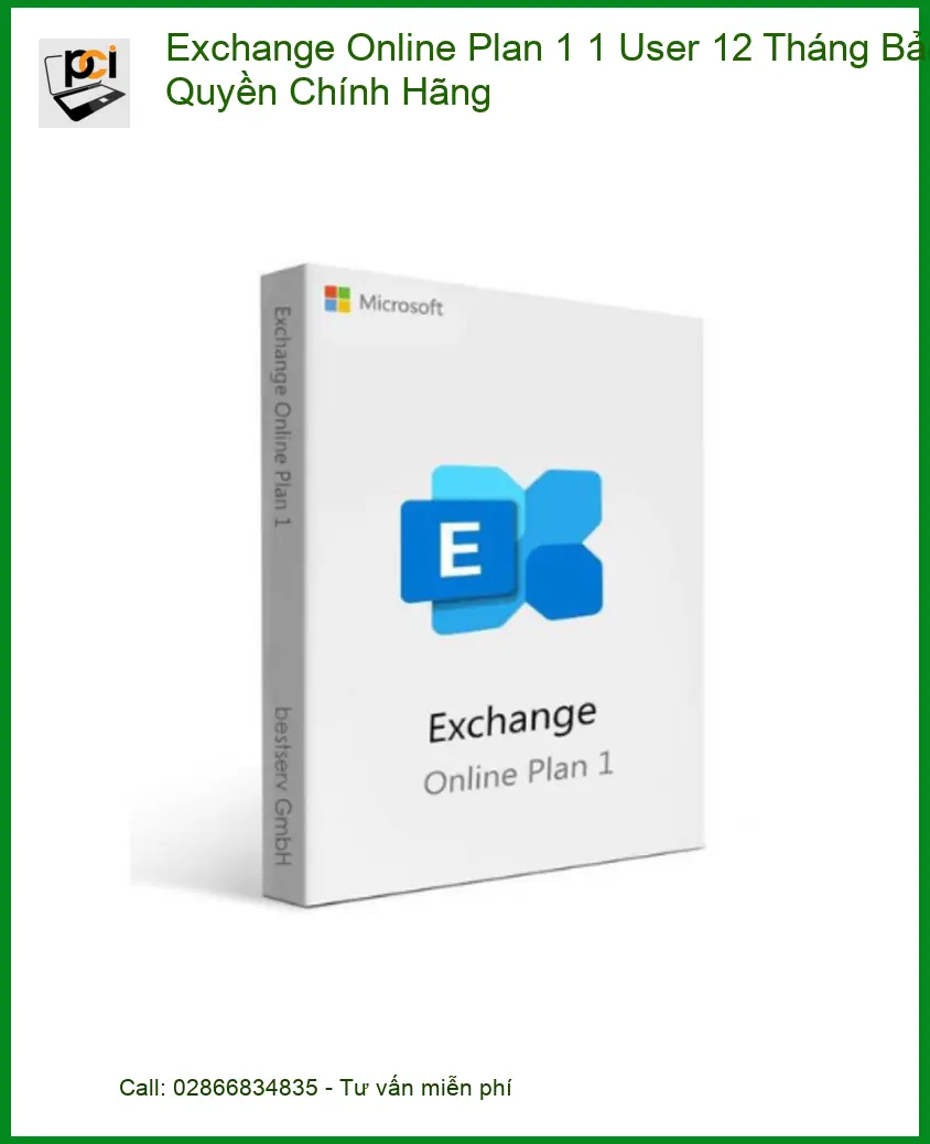 Office Bản Quyền Exchange Online Plan 1 User 12 Tháng - Hỗ trợ Cài đặt TPHCM