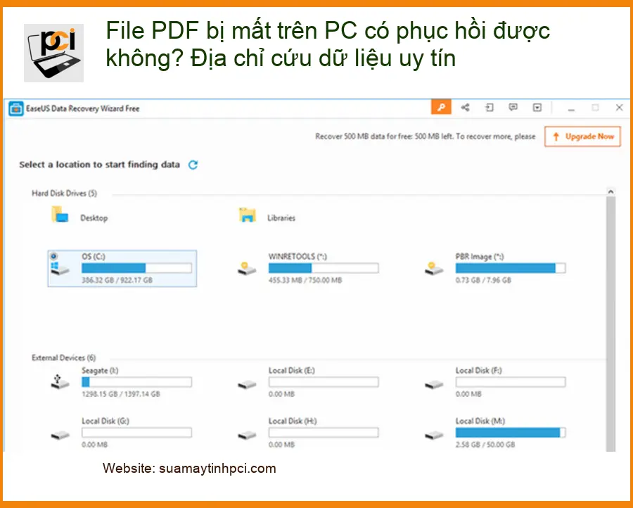 Khôi phục File PDF bị mất trên PC – Trung tâm cứu dữ liệu uy tín