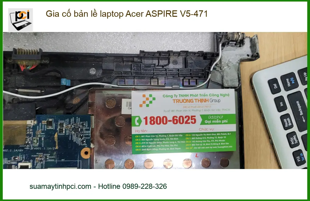 Chị Ngọc sợ gãy bản lề - Gia cố laptop Acer V5-471 Quận Bình Tân uy tín ảnh thực tế 1