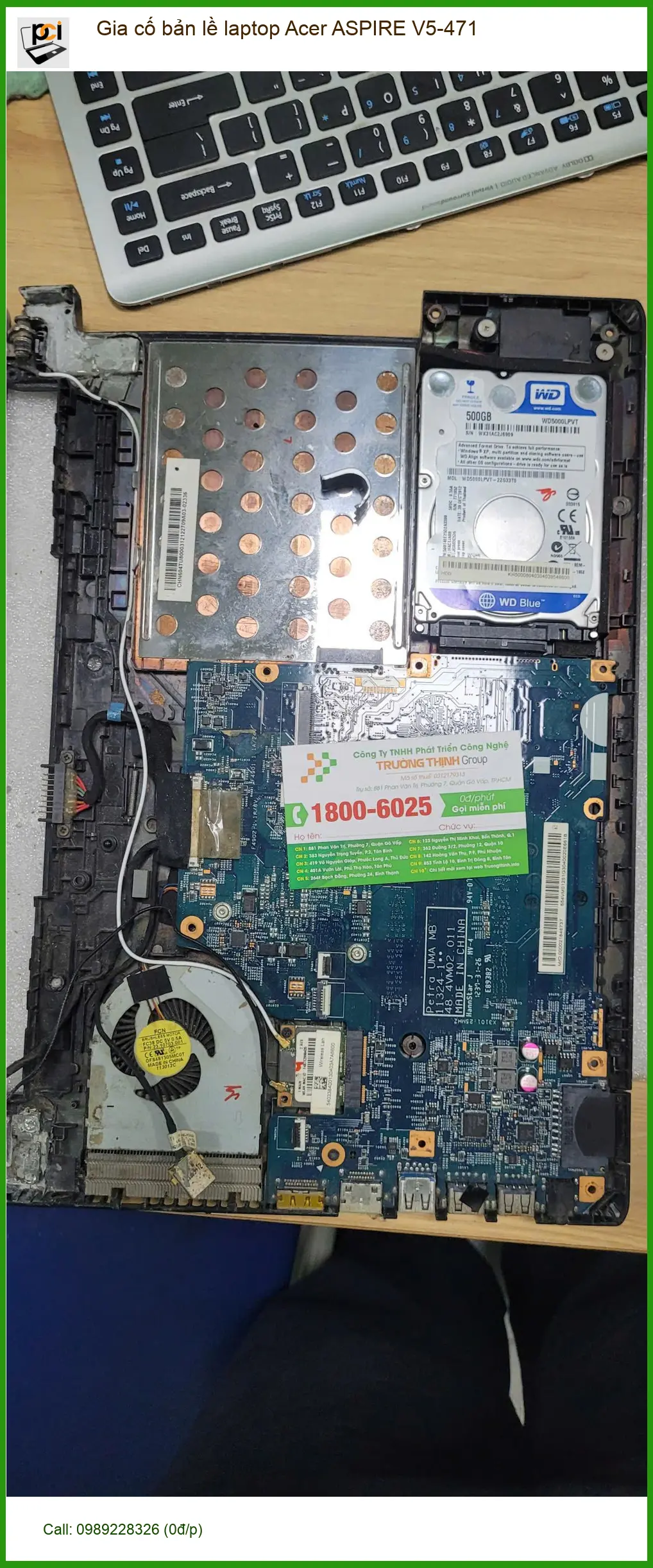 Chị Ngọc sợ gãy bản lề - Gia cố laptop Acer V5-471 Quận Bình Tân uy tín ảnh thực tế 2