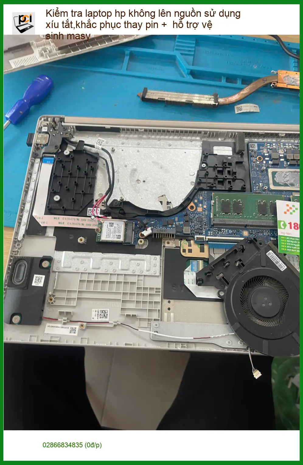 Chị Ngân kế toán xử lý laptop hp không lên nguồn, thay pin tại Phú Nhuận ảnh thực tế 1