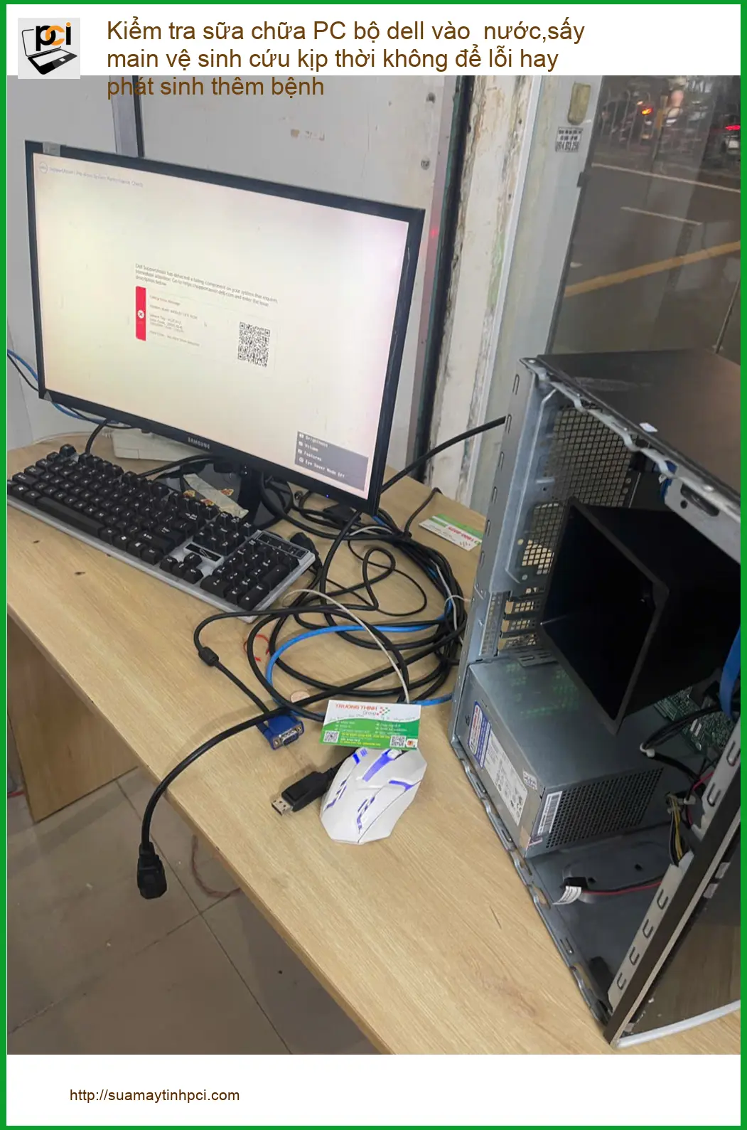 Chị Hằng lo PC bộ Dell vào nước Phú Nhuận: Trung tâm sửa chữa, sấy main uy tín