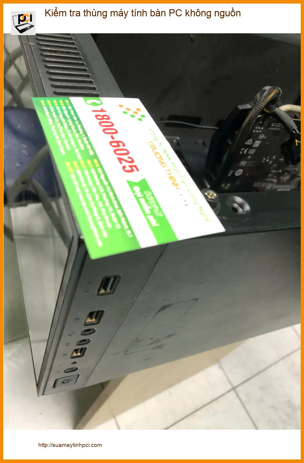 Chị Thanh chủ shop online cần kiểm tra PC không nguồn Quận Bình Tân