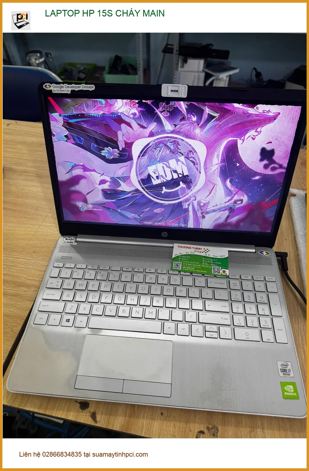 Tiệm khắc phục LAPTOP HP 15S CHÁY MAIN Quận 10: Câu chuyện anh Bảo ảnh thực tế 2