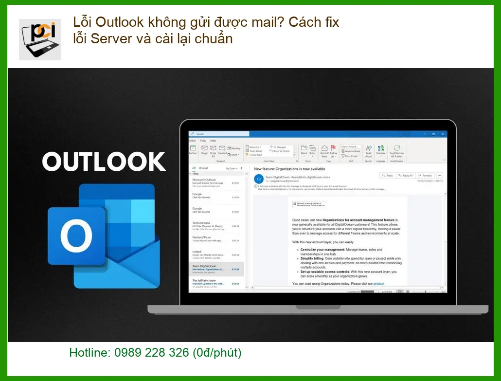 Lỗi Outlook không gửi mail? Cách fix Server và cài lại chuẩn – Địa chỉ sửa máy tính uy tín