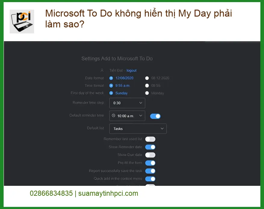 Văn phòng Microsoft To Do không hiển thị My Day – Cách tự xử lý tại nhà