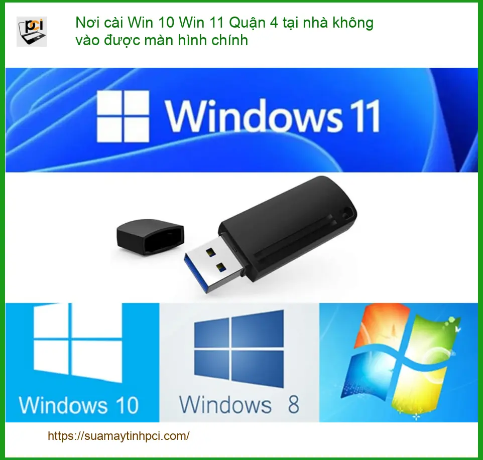 Cài Win 10 11 Quận 4 tại nhà không vào màn hình chính – Sửa PCI