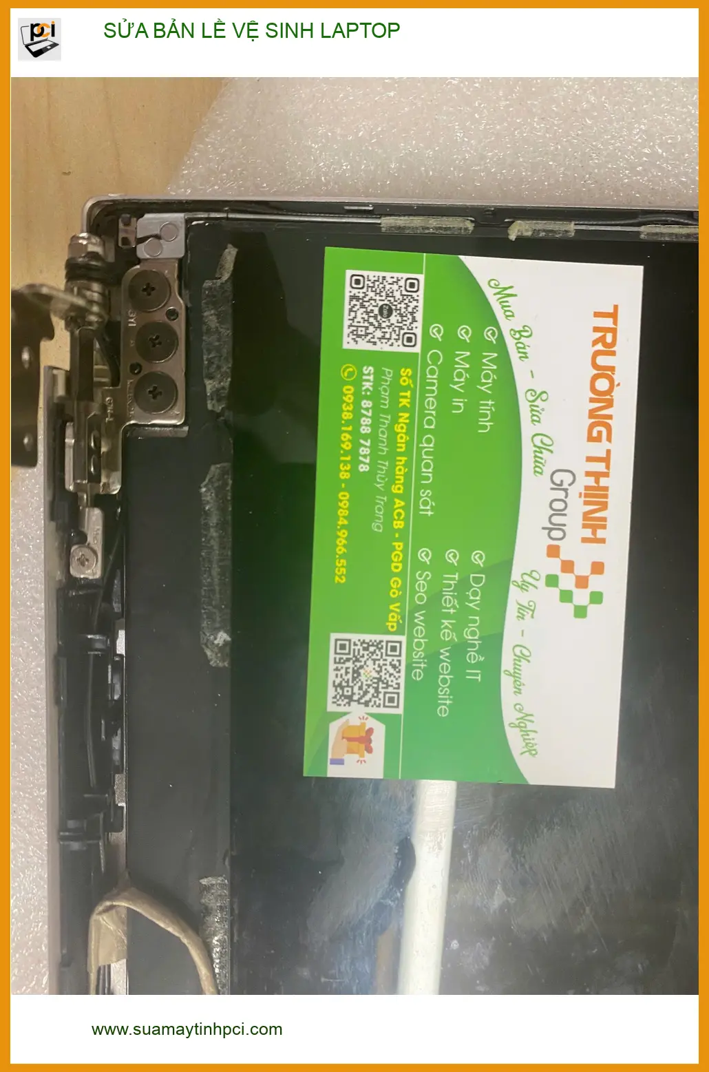 Chú Phúc kỹ sư lo lắng – Sửa bản lề vệ sinh laptop Quận Gò Vấp lấy liền