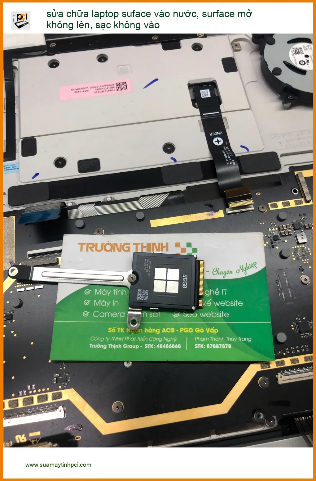Anh Trực kiến trúc sư sửa chữa surface vào nước, không lên ở Quận Bình Thạnh ảnh thực tế 1