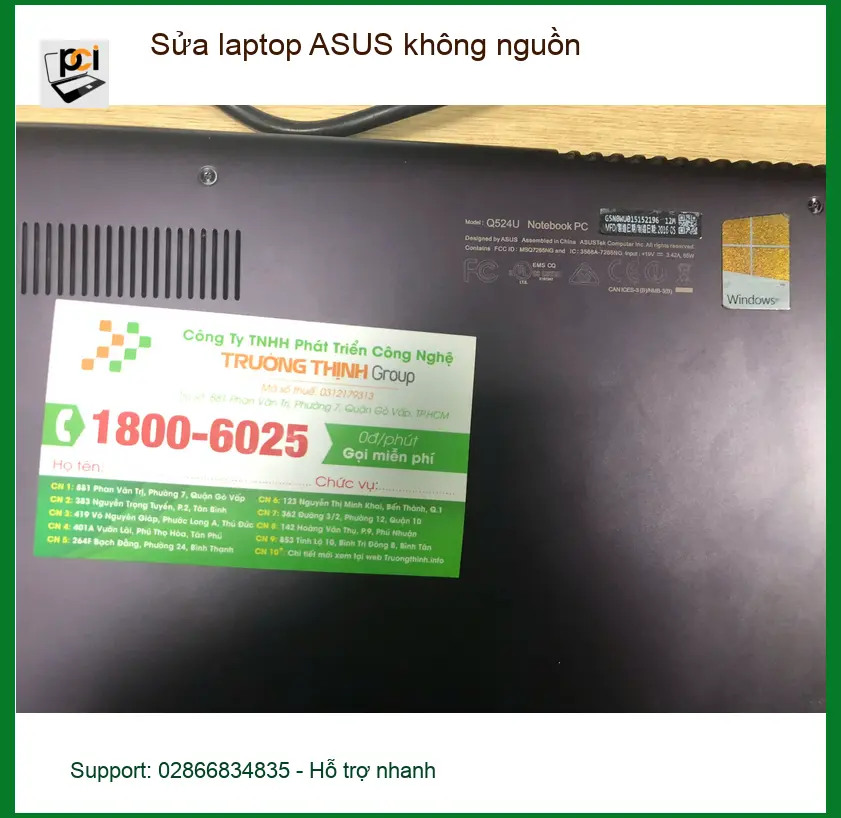 Anh Bảo kỹ sư tìm địa điểm sửa laptop ASUS không nguồn Quận Bình Tân ảnh thực tế 1