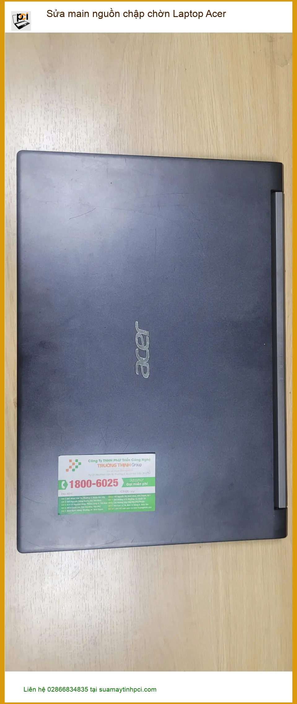 Bác Hùng khắc phục main nguồn chập chờn Laptop Acer Quận Bình Tân
