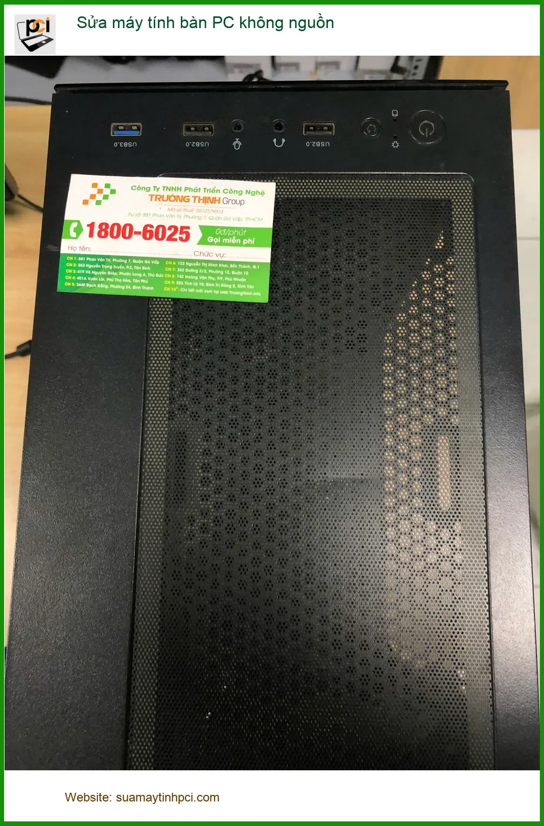 Chị Thủy chuyên viên kế toán tìm sửa máy tính bàn PC không nguồn Quận Bình Tân ảnh thực tế 1