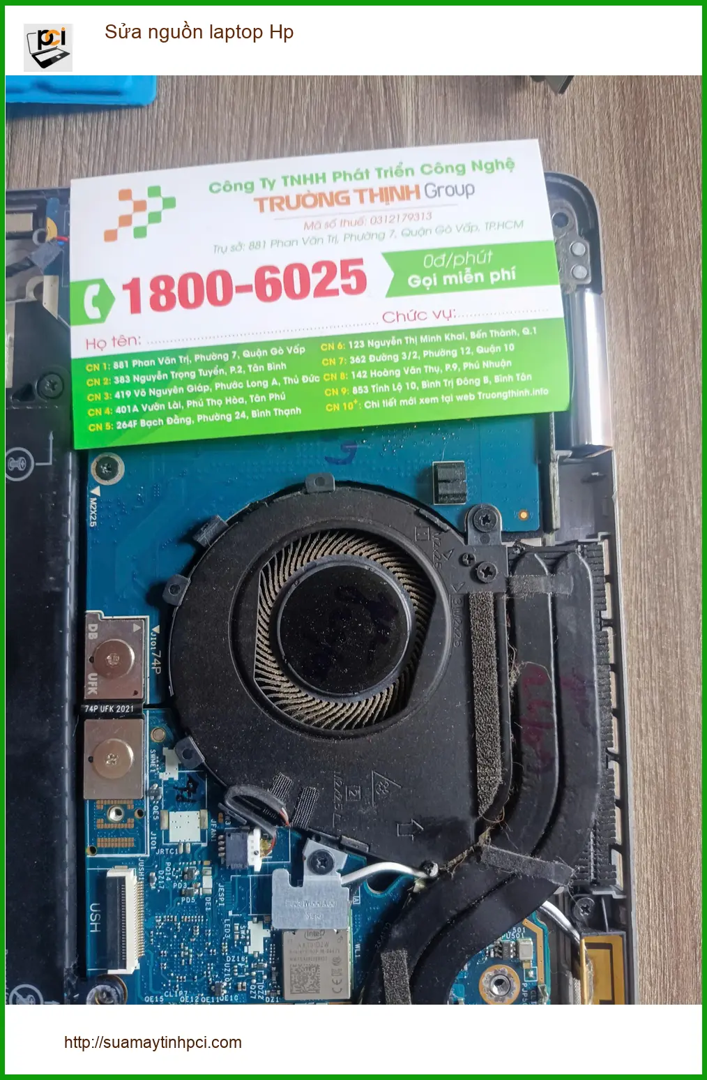 Chị Thanh Vy tìm nơi sửa nguồn laptop Hp Quận Tân Phú bị chập chờn