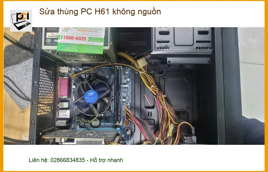 Anh Đức lo lắng PC không nguồn. Trung tâm sửa thùng PC H61 Quận Bình Tân