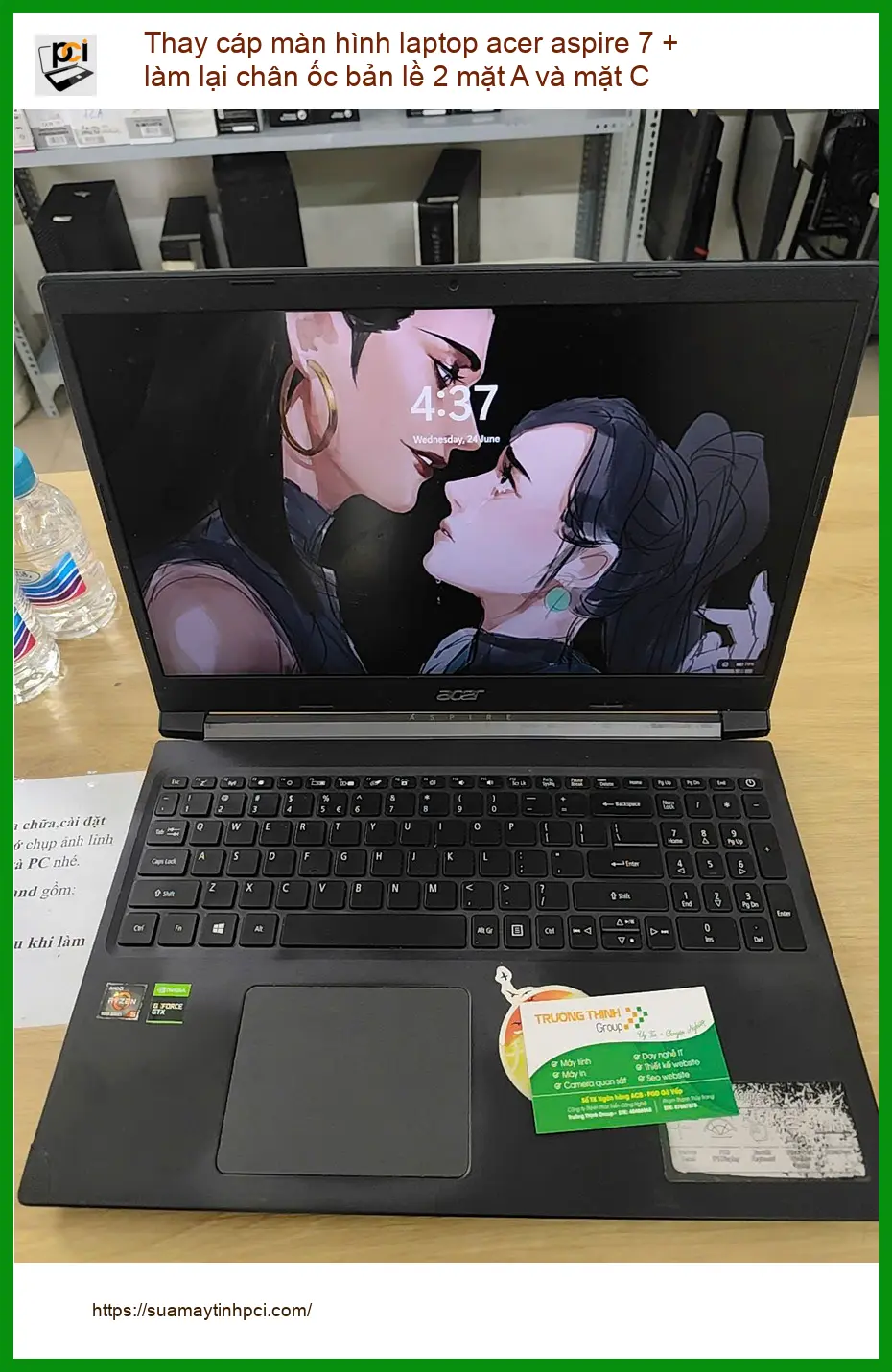 Anh Minh thay cáp màn hình Acer Aspire 7 và sửa bản lề ở Phú Nhuận