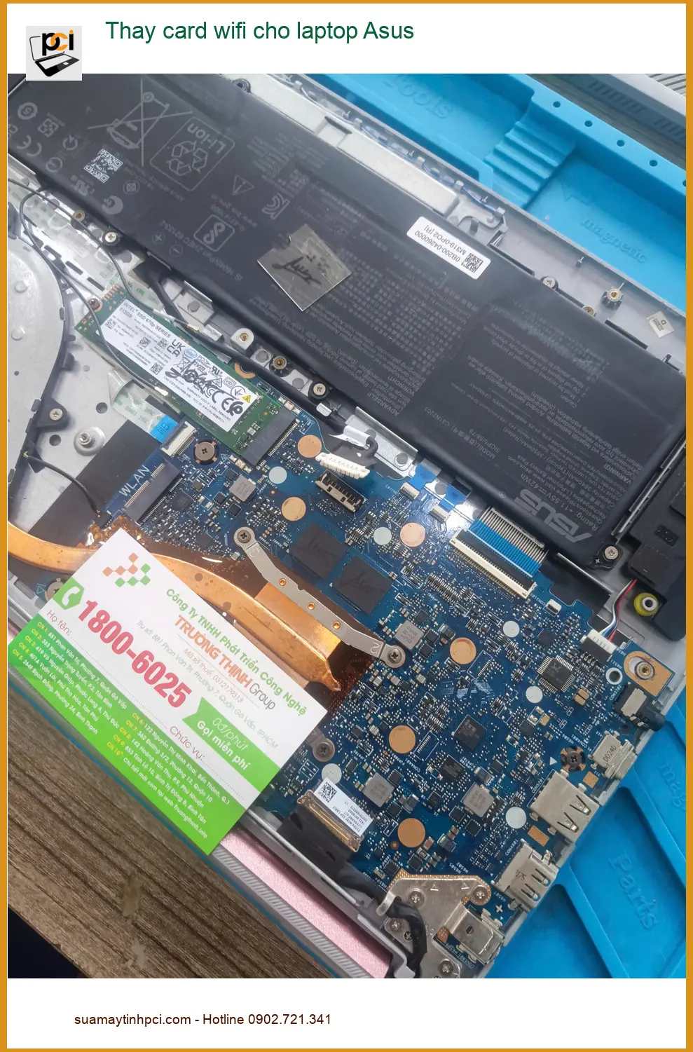 Chú Khang lo lắng khi tìm chỗ thay card wifi laptop Asus Quận Tân Phú ảnh thực tế 1