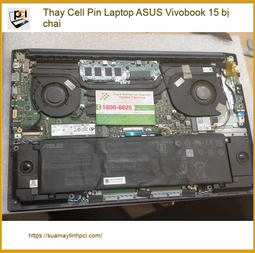 Review Anh Quân: Thay cell pin laptop Vivobook 15 bị chai Q.12 lấy liền ảnh thực tế 1