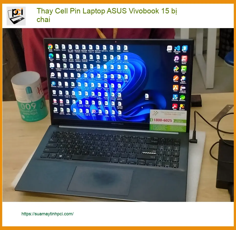 Review Anh Quân: Thay cell pin laptop Vivobook 15 bị chai Q.12 lấy liền ảnh thực tế 2