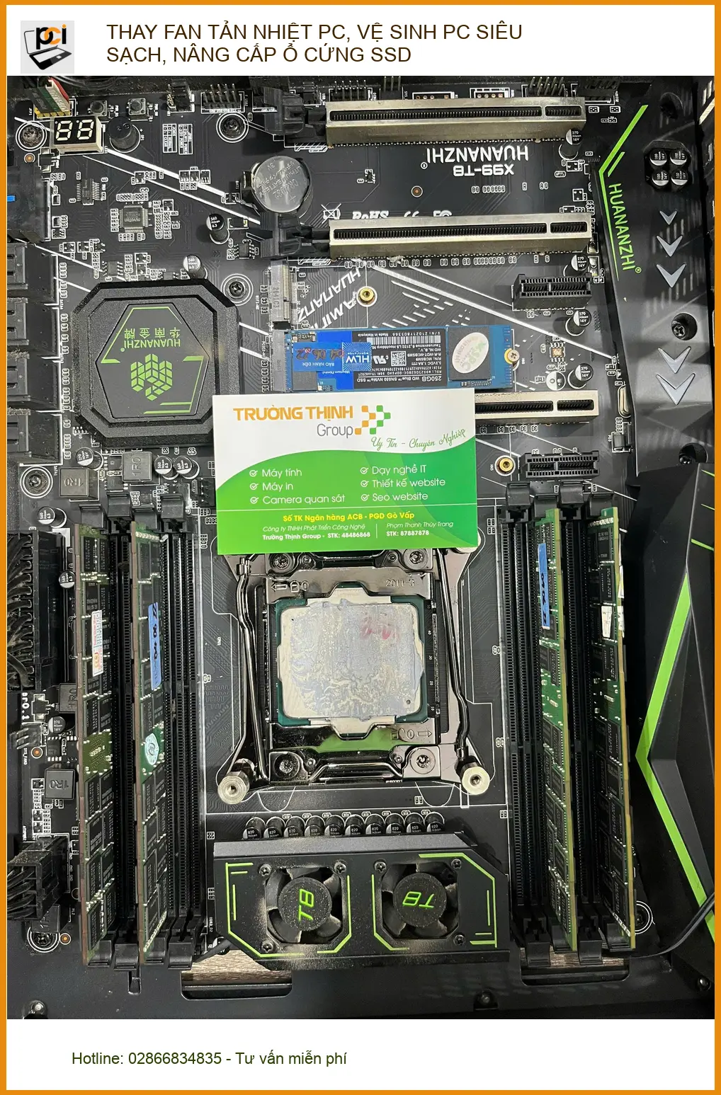 Tiệm thay fan, vệ sinh, nâng cấp SSD PC Quận Bình Thạnh - Bà Mai cần gấp ảnh thực tế 1