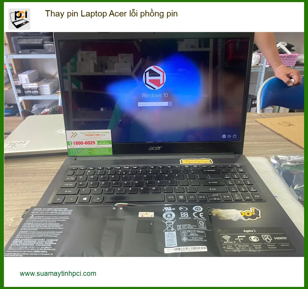 Chị Trâm kế toán cần Chỗ Thay pin Laptop Acer phồng pin Quận 7 lấy liền