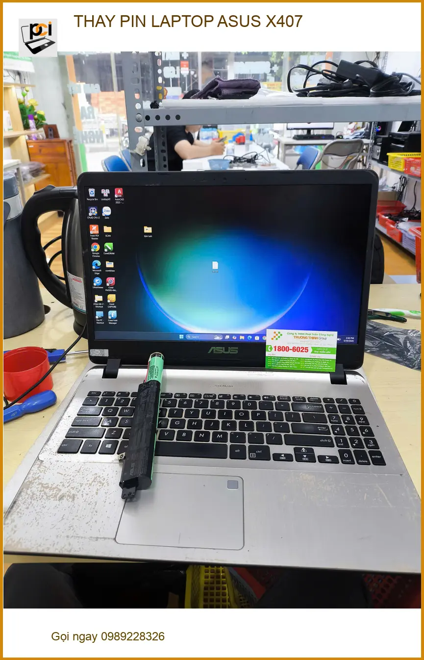 Chị Loan lo lắng tìm chỗ thay pin laptop Asus X407 ở Gò Vấp uy tín ảnh thực tế 1