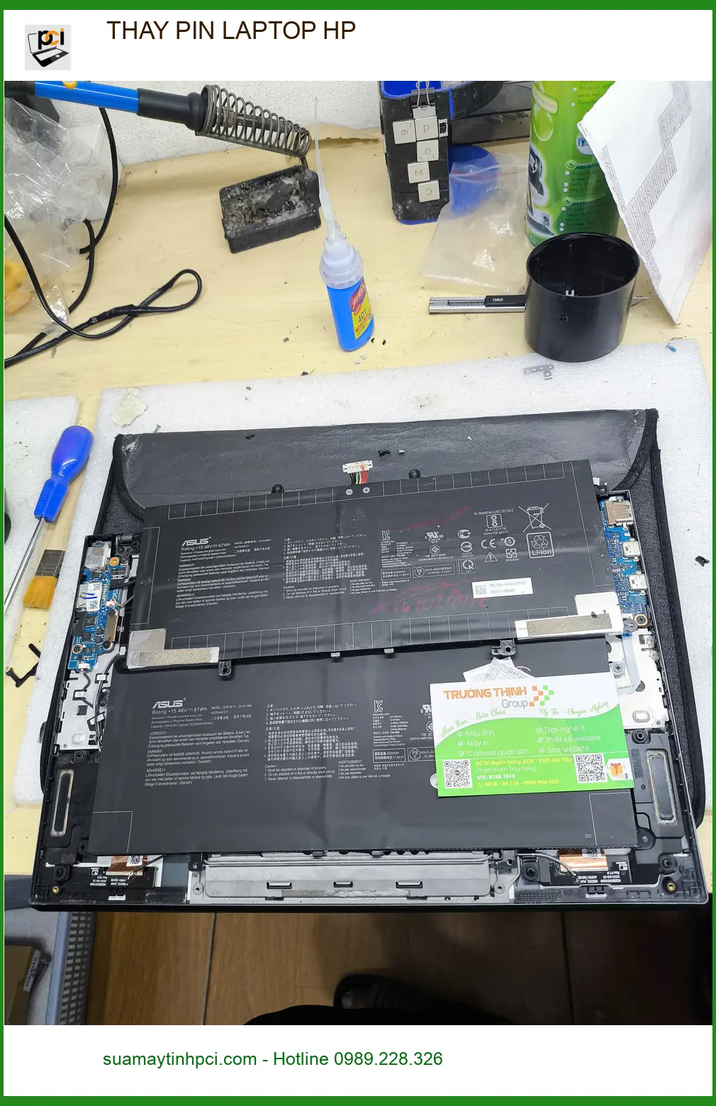 Anh Tú kỹ sư xây dựng thay pin laptop HP Quận Gò Vấp lấy ngay ảnh thực tế 1