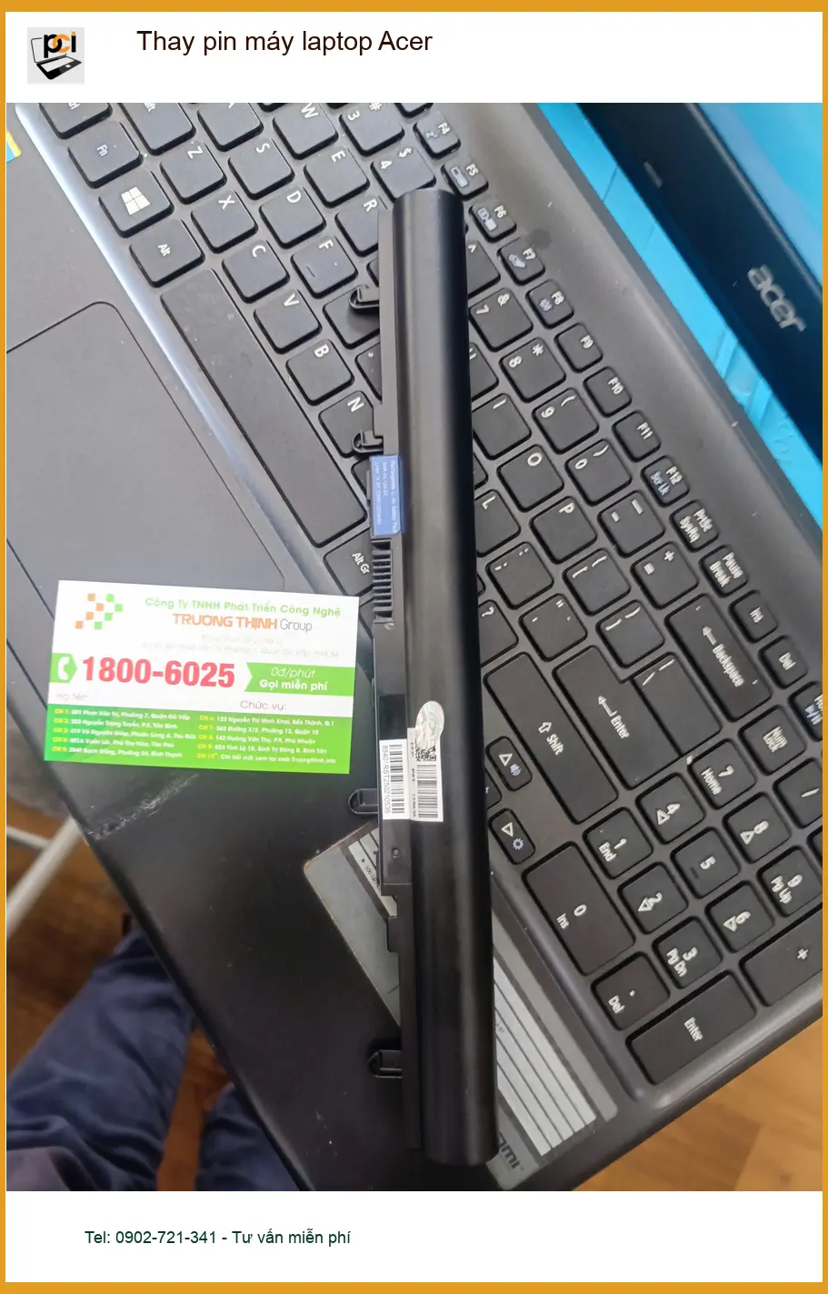 Chị Phượng văn phòng - Địa điểm Thay pin máy laptop Acer Quận Tân Phú Uy tín ảnh thực tế 1