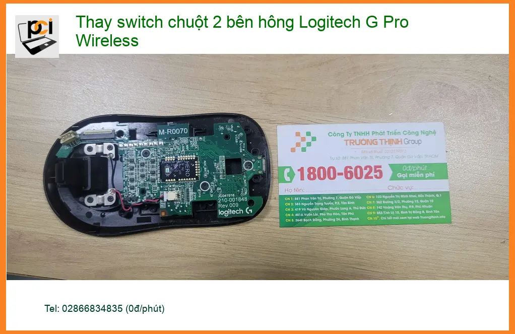 Anh Quang Hùng game thủ thay switch chuột 2 bên hông Logitech G Pro Wireless Quận Bình Tân ảnh thực tế 1
