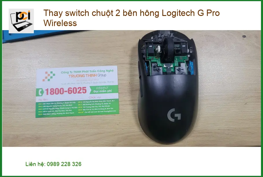 Anh Quang Hùng game thủ thay switch chuột 2 bên hông Logitech G Pro Wireless Quận Bình Tân ảnh thực tế 2