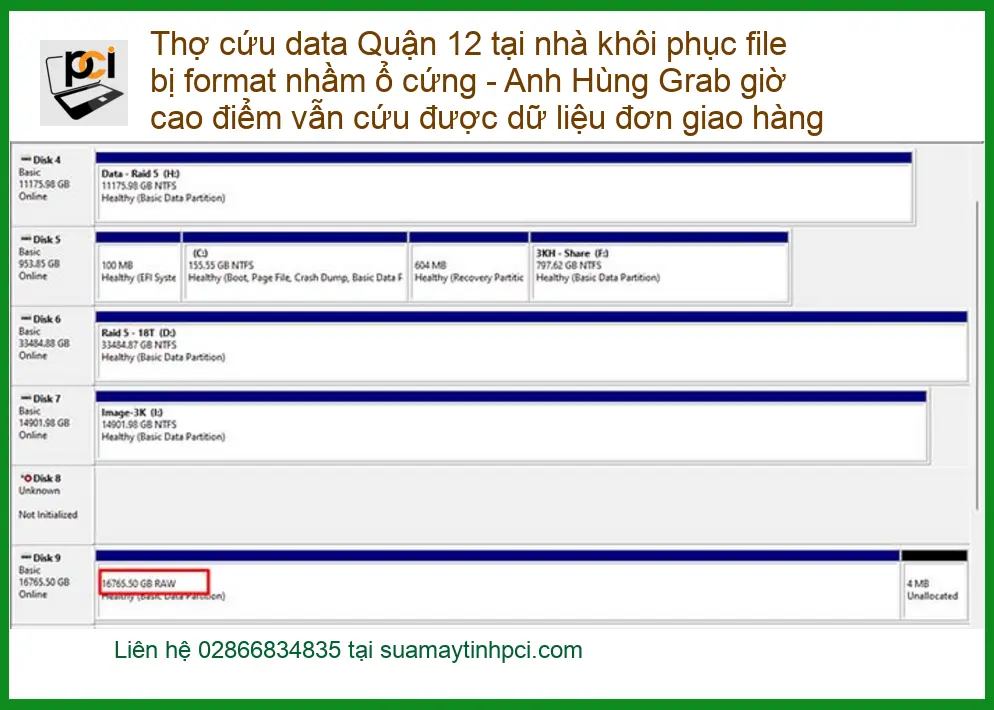 Khôi Phục Dữ Liệu Thợ cứu data Quận 12 tại nhà – Gọi thợ cấp tốc 0902721341