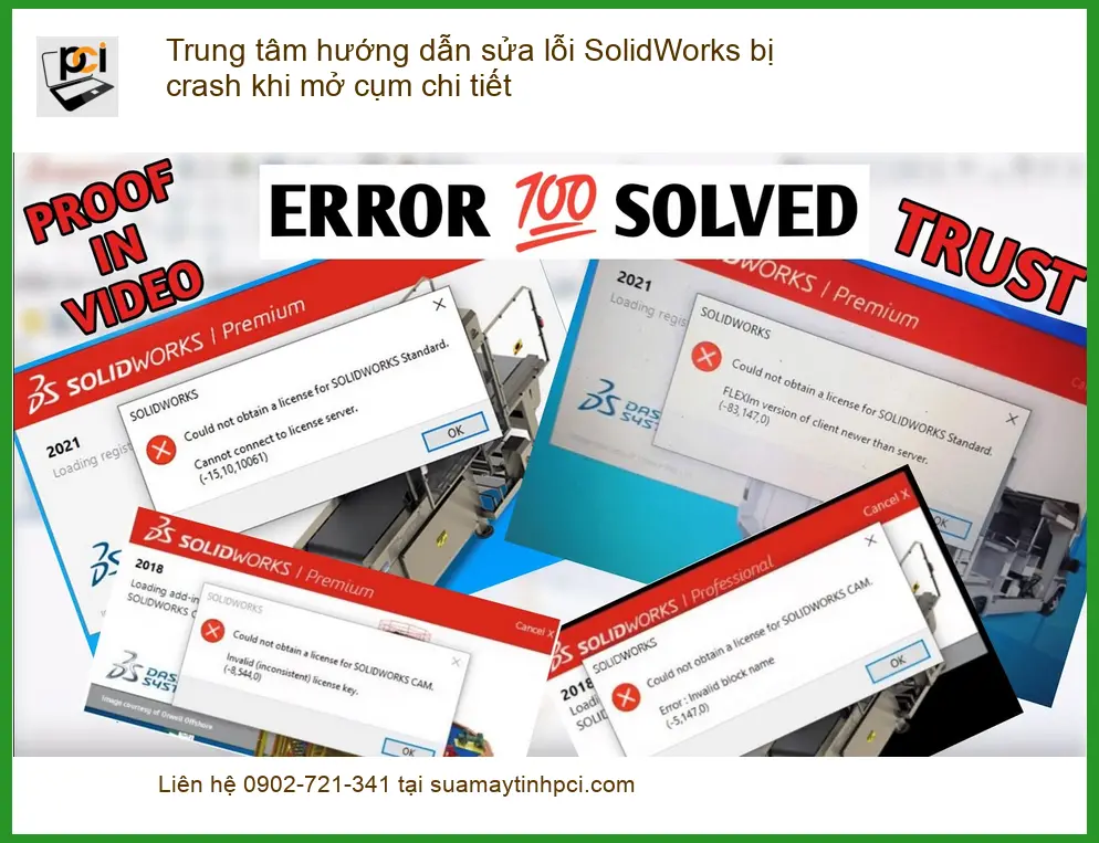 Thủ thuật sửa SolidWorks crash khi mở cụm chi tiết – Địa chỉ sửa