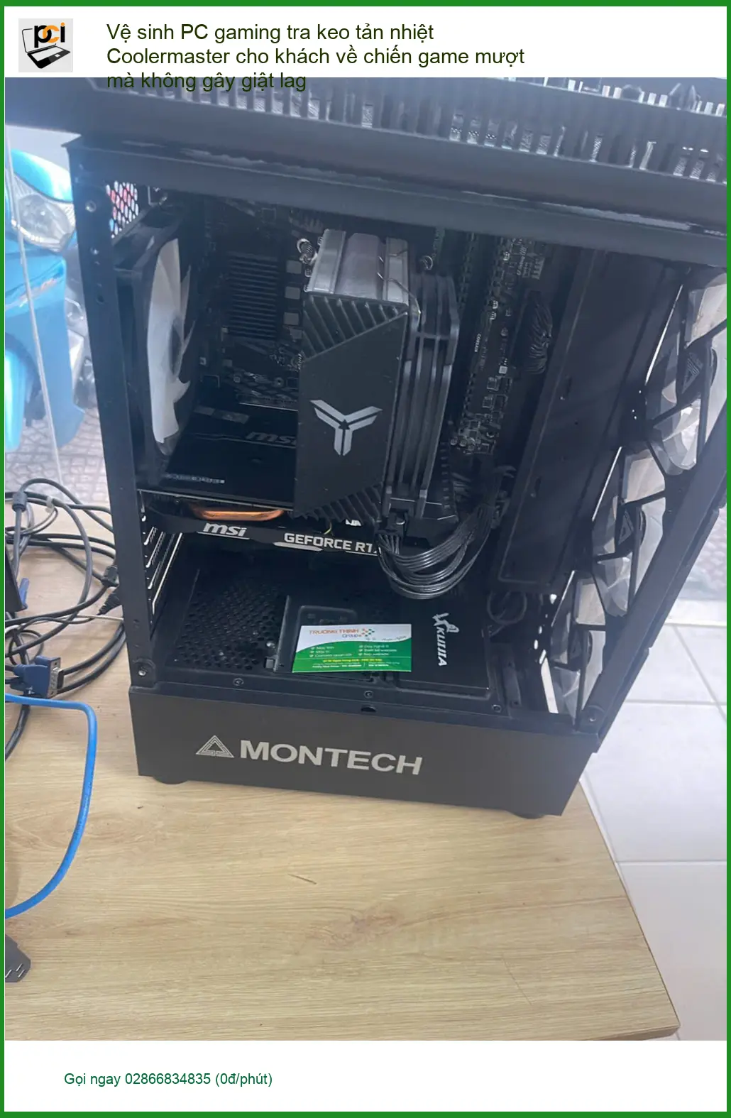 Anh Trí lo lắng PC nóng - Vệ sinh PC gaming tra keo tản nhiệt Coolermaster ở Phú Nhuận ảnh thực tế 1