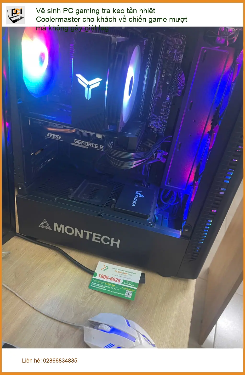 Anh Trí lo lắng PC nóng - Vệ sinh PC gaming tra keo tản nhiệt Coolermaster ở Phú Nhuận ảnh thực tế 2