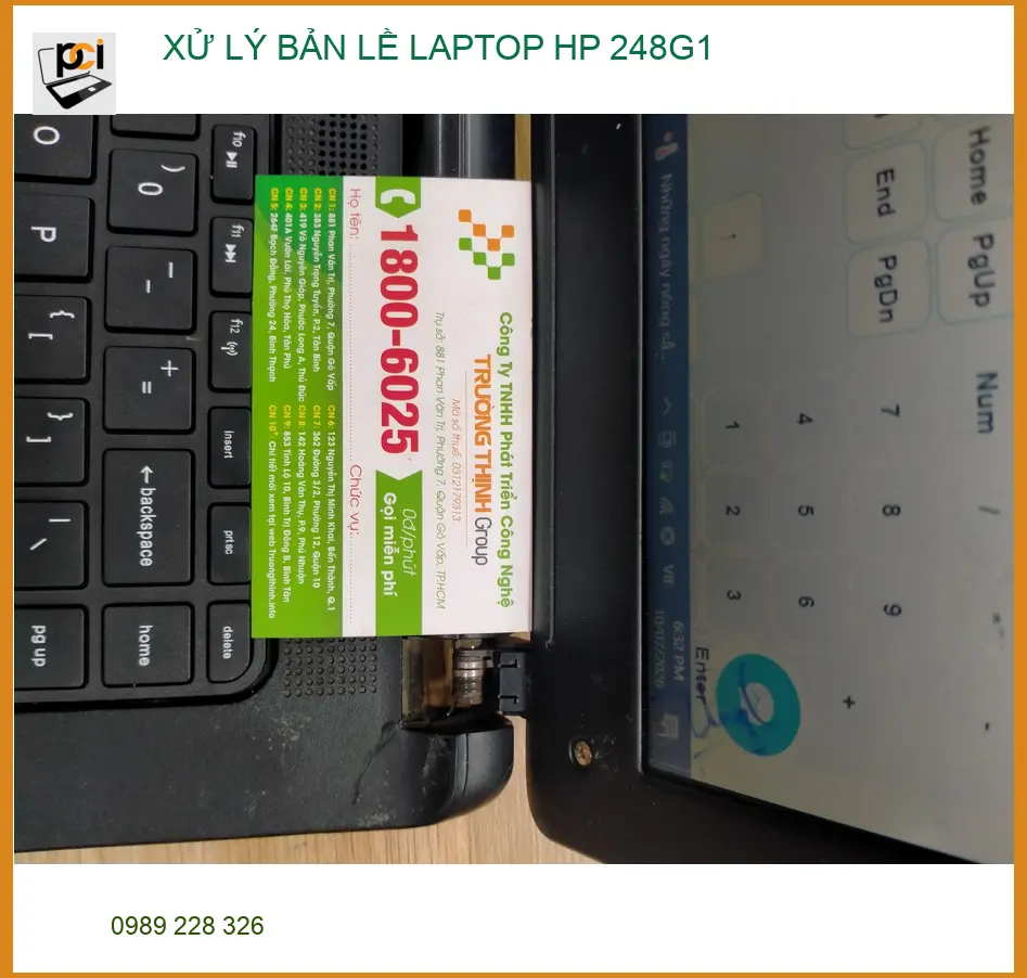 Anh Thành sinh viên tìm chỗ Xử lý Bản lề Laptop HP 248G1 Quận 12