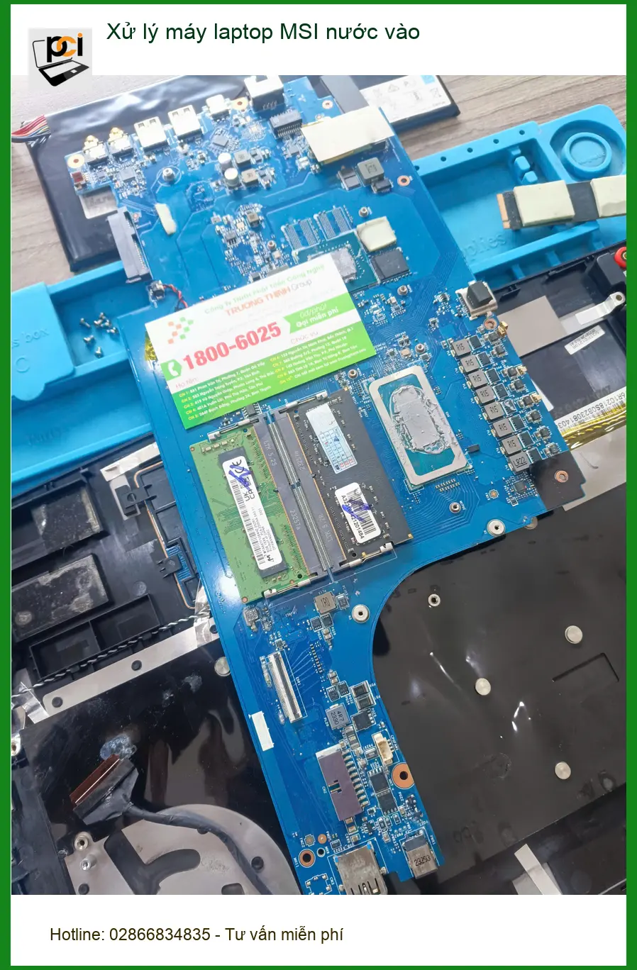 Chú Phúc và Trung tâm Xử lý máy laptop MSI nước vào Quận Tân Phú ảnh thực tế 2